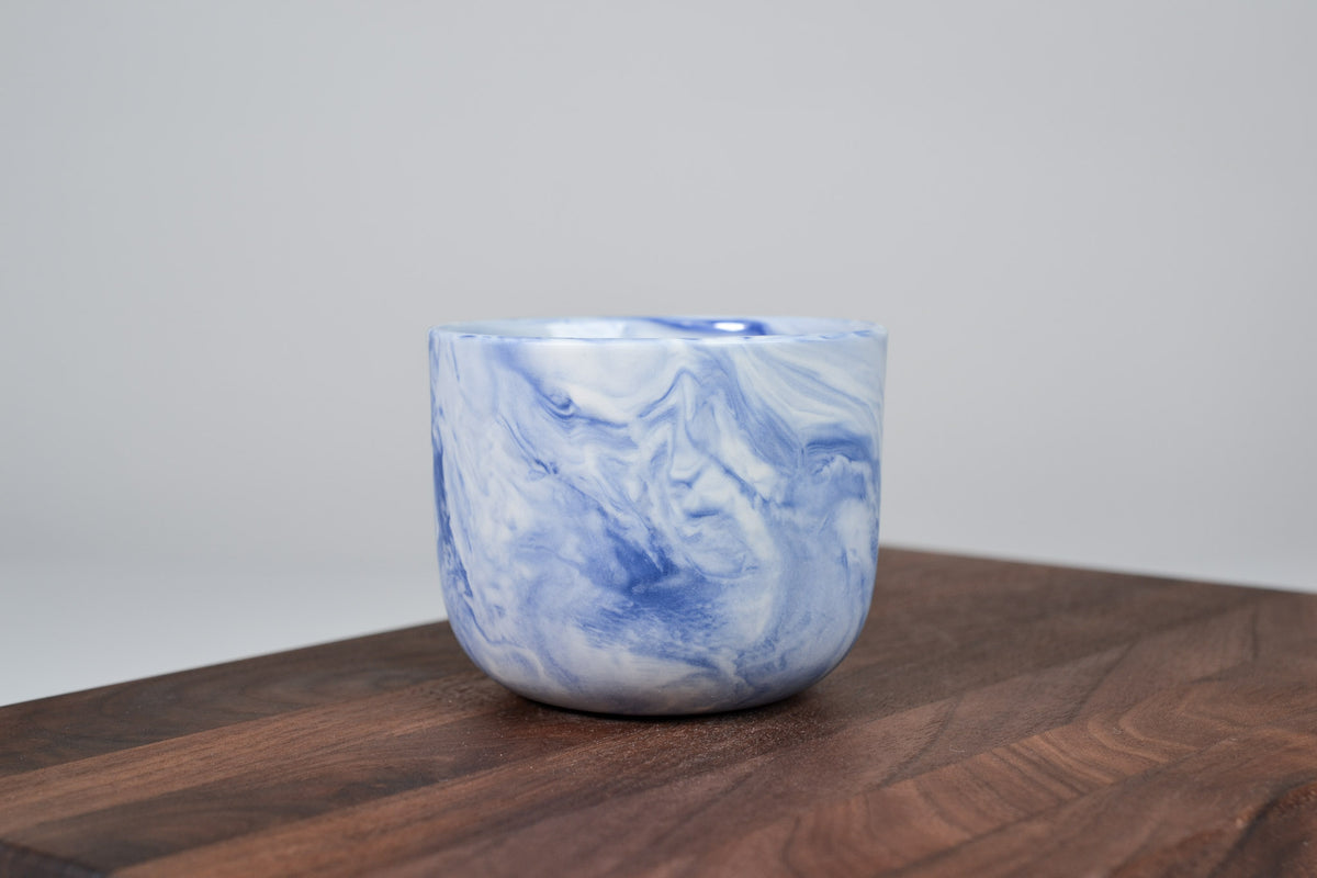 Kávový hrnek z porcelánu - Flow - modrý - 200 ml