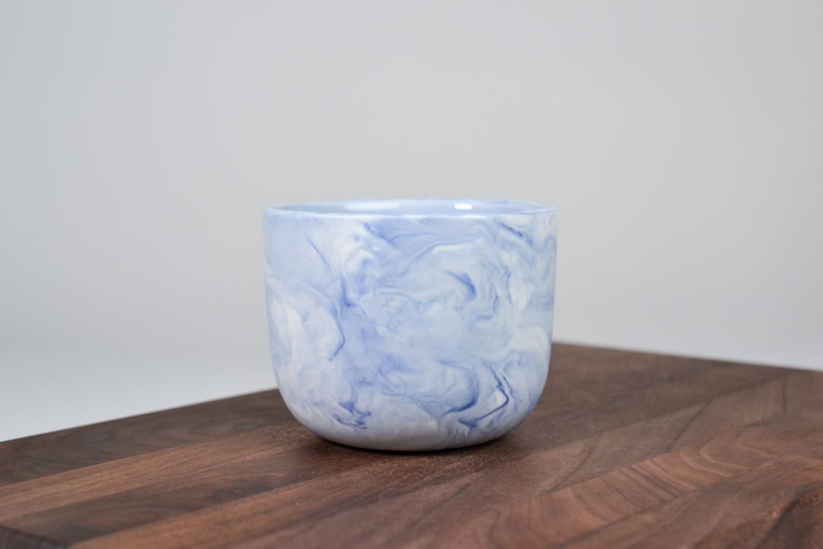 Kávový hrnek z porcelánu - Flow - modrý - 200 ml