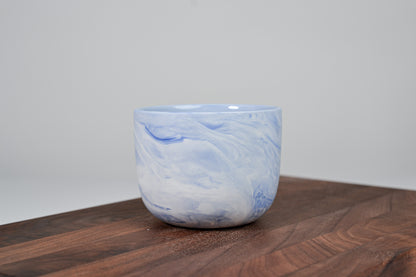 Kávový hrnek z porcelánu - Flow - modrý - 200 ml