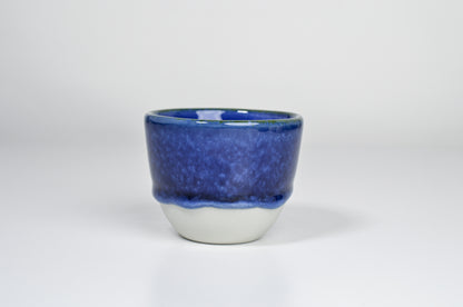 Simple blue cup with dripping glaze- 200ml