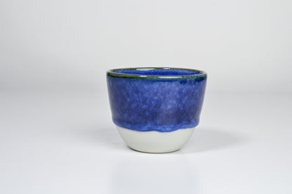 Simple blue cup with dripping glaze- 200ml