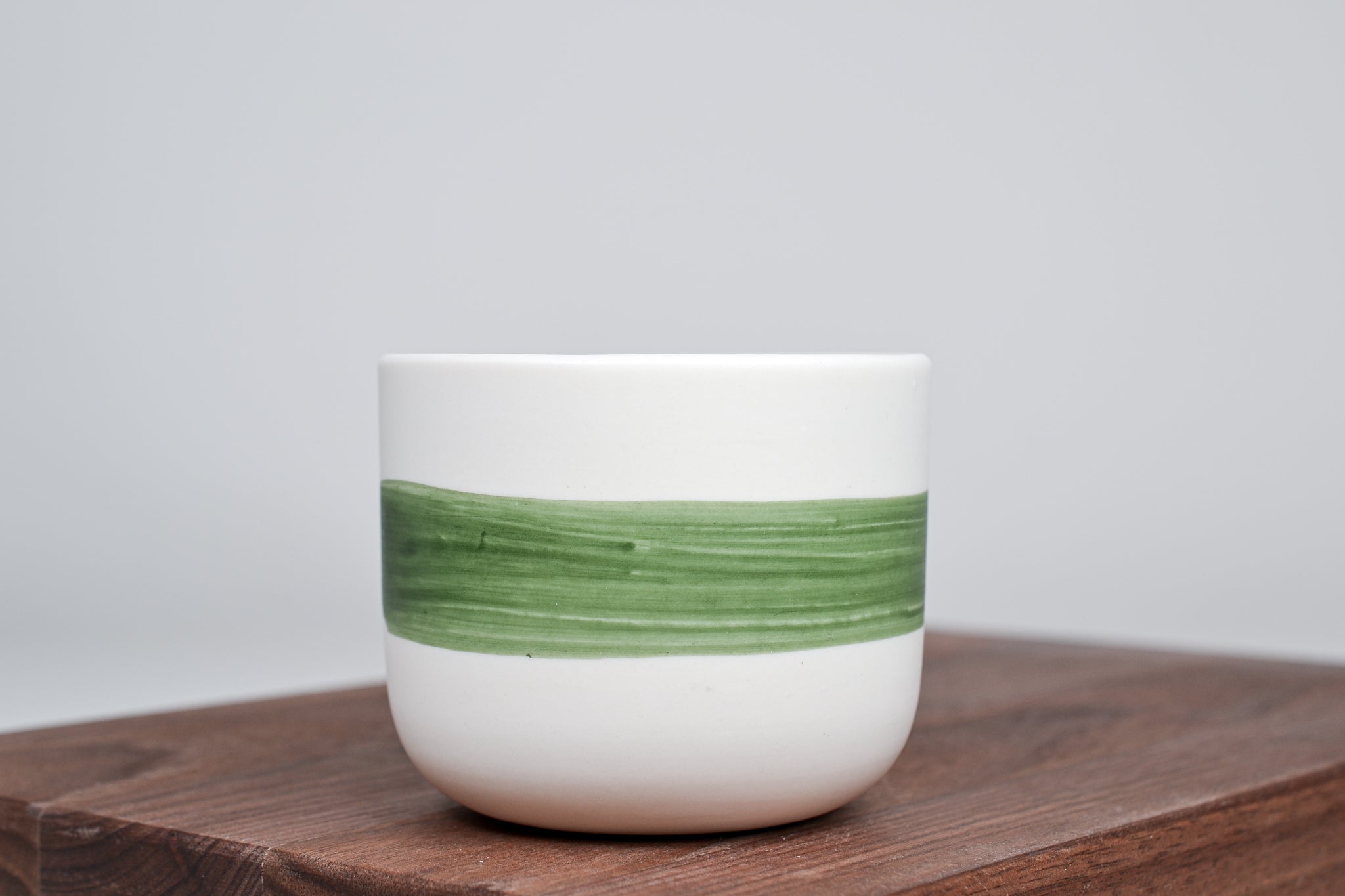 Simple cup, green line, 210 ml