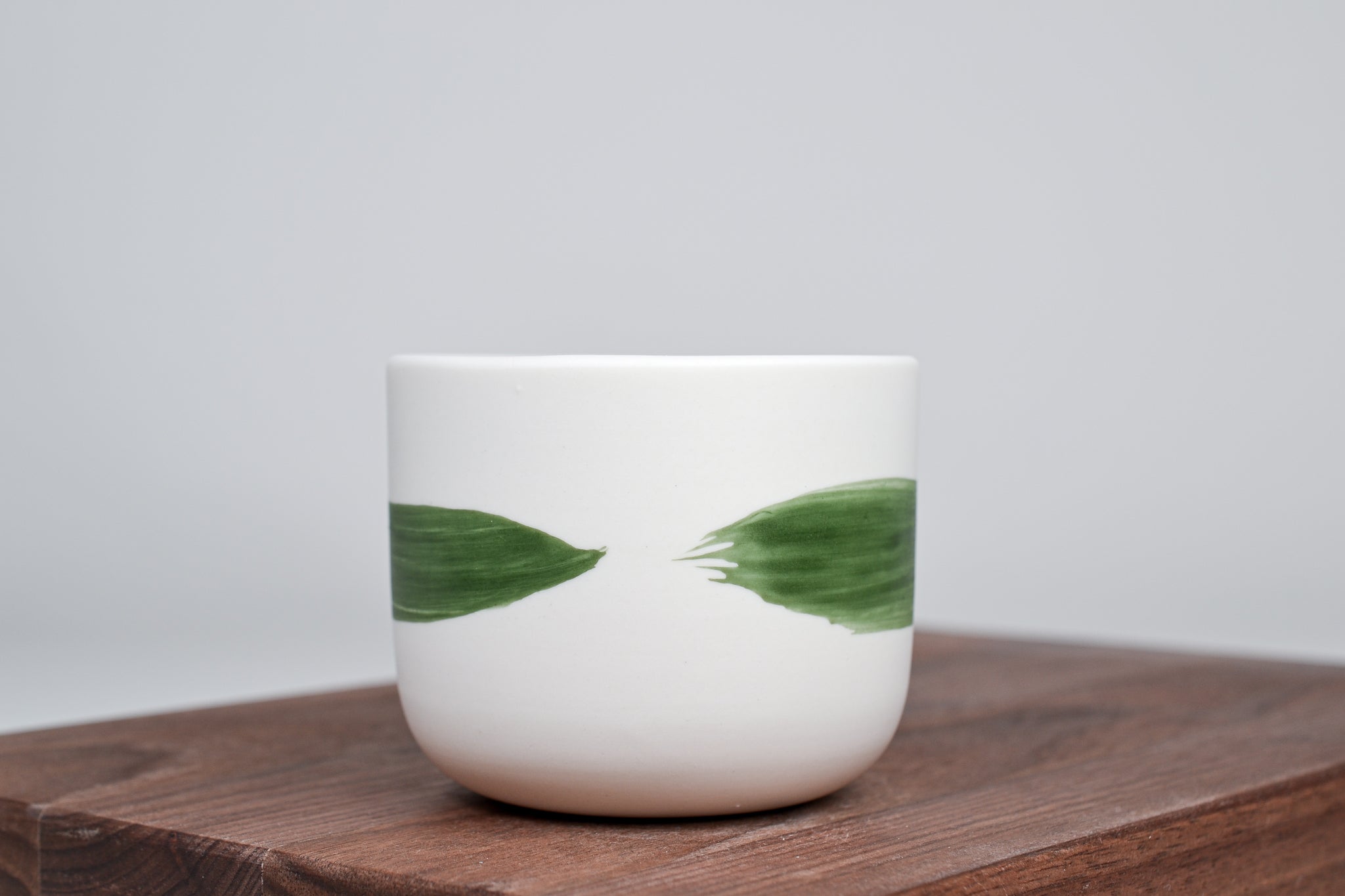 Simple cup, green line, 210 ml
