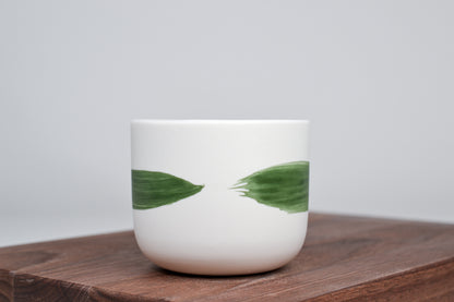 Simple cup, green line, 210 ml