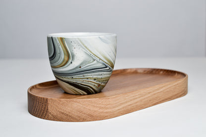 Dřevěný tácek pro espresso šálky