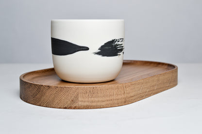 Dřevěný tácek pro cappuccino a latté šálky