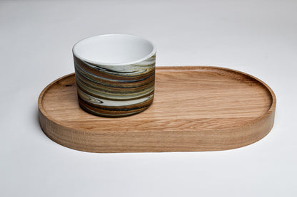 Dřevěný tácek pro cappuccino a latté šálky
